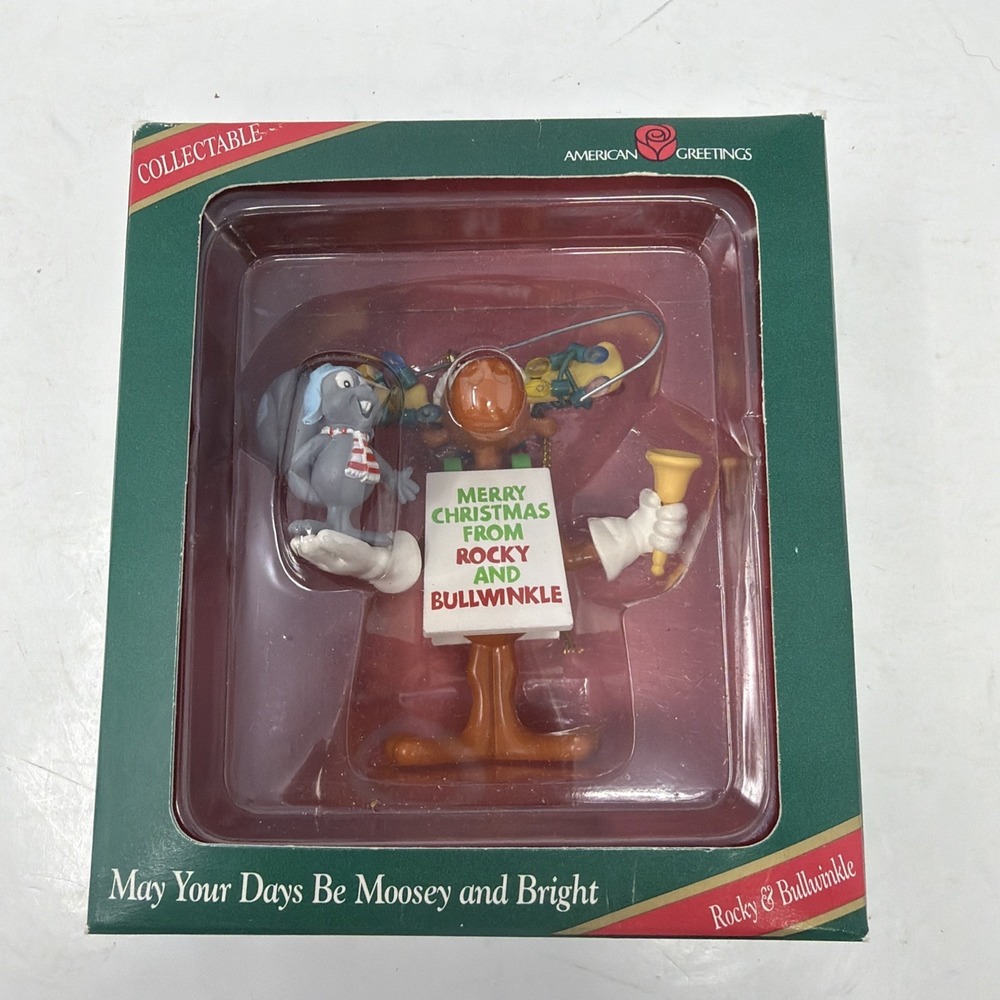 1996 American Greetings May Your Days Be Moosey Bright Rocky Bullwinkle Ornament